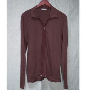 James Perse Standard Zip Front Jacket Burgundy Brown Size 2 (Medium)